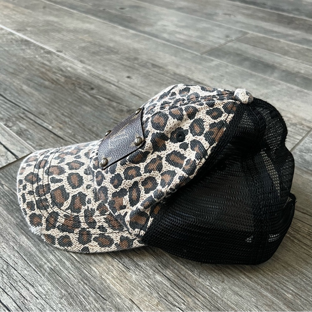 Upcycled Leopard Print Ball Cap - Picture 3 of 7